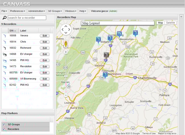 Canvass Web Application (above)