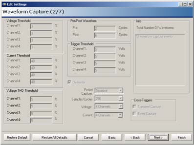 Viewing default settings without connecting a recorder